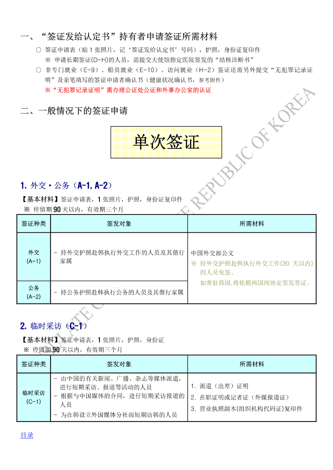 韩国最新签证政策详解